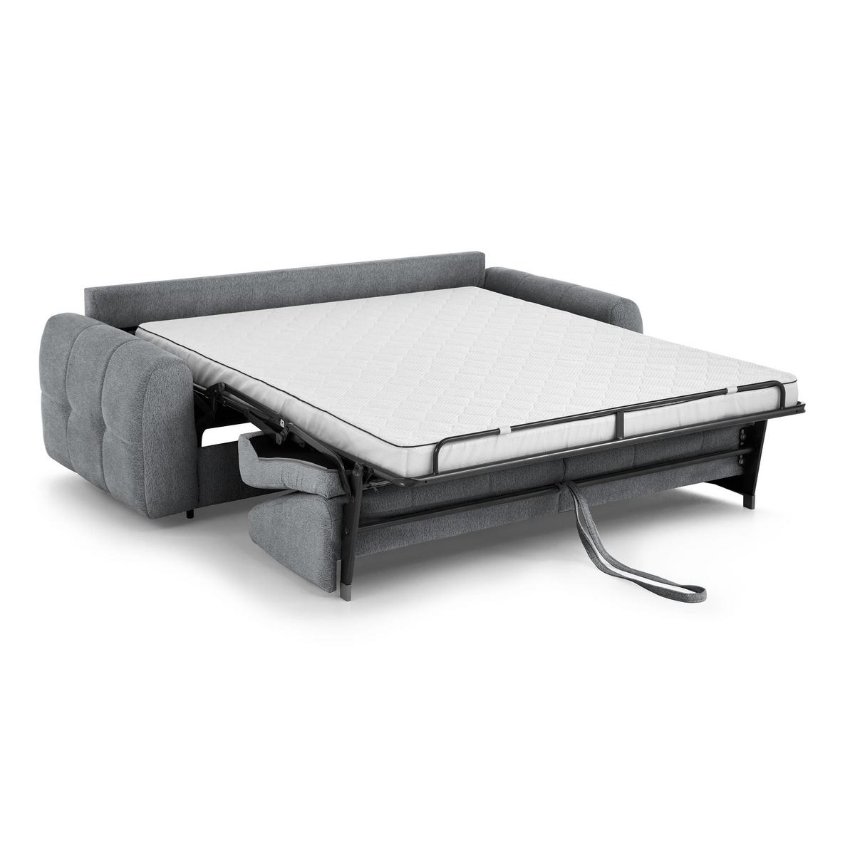 SCHLAFSOFA Pireus mit italienischem Gestell, 160x200, Dunkelgrau - Dunkelgrau/Schwarz, Textil (230/90/100cm) - Beautysofa
