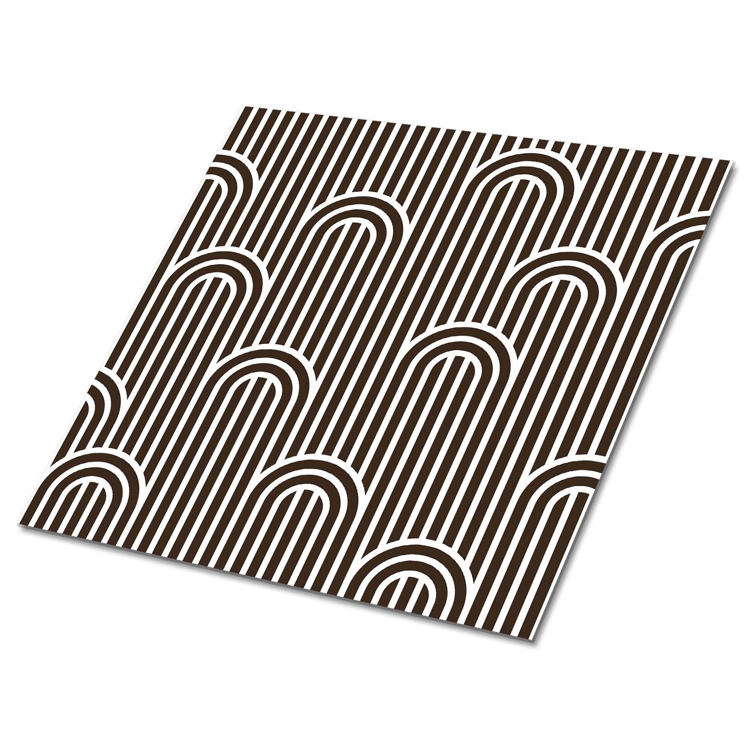 FLIESENAUFKLEBER 9 Stück 30x30 cm selbstklebend Abstrakte Linien - Schwarz, Textil (30/1.6/30cm) - TULUP