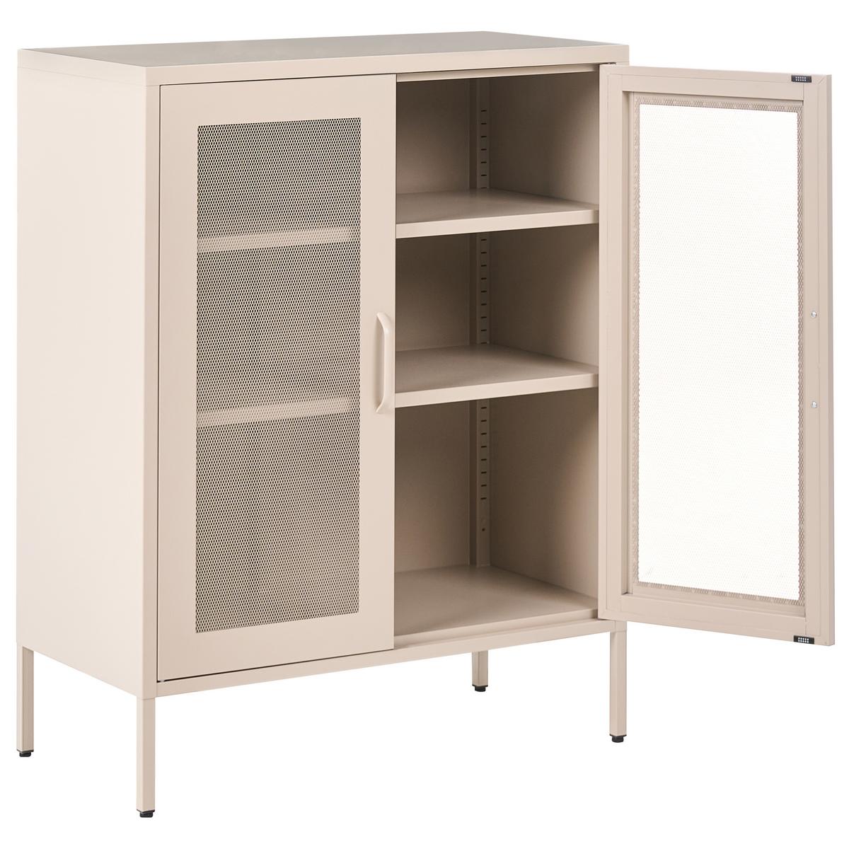 SCHRANK Metall Beige Wakatipu - Beige, Metall (80/102/40cm) - Beliani