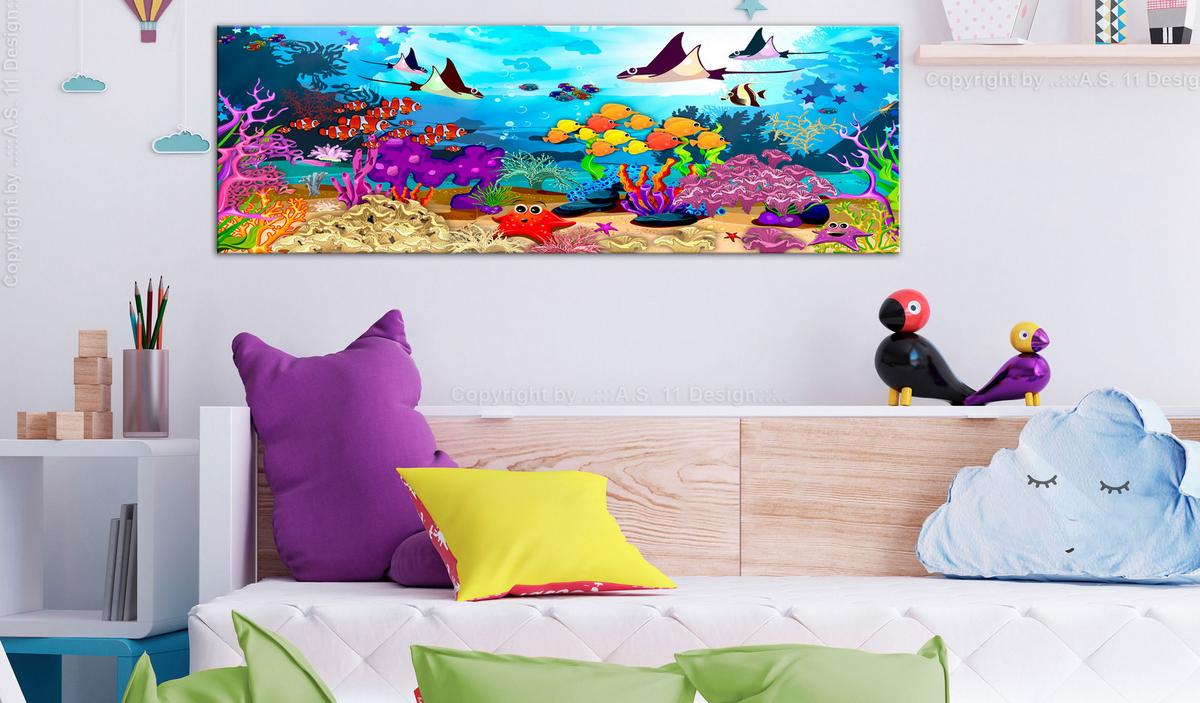 KUNSTDRUCK Bunt 90/30 cm - Multicolor, Textil (90/30cm) - KUNSTLOFT