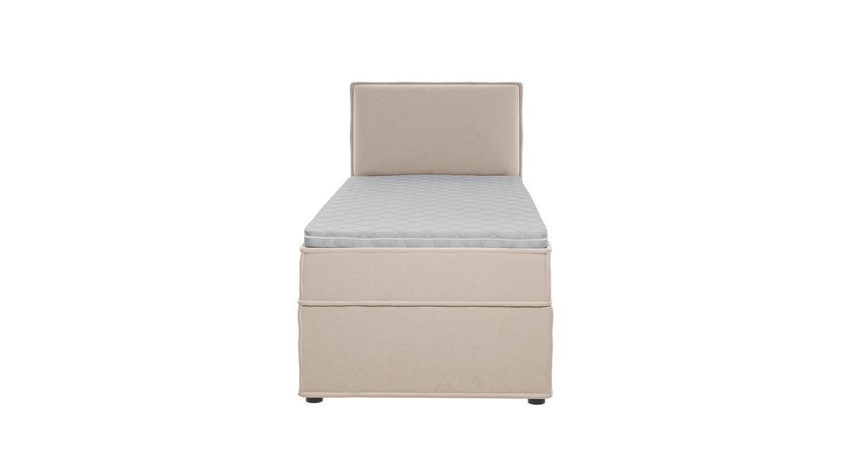 BOXBETT Eclipse 90/200 cm Beige Luxusmicrofaser - Beige/Schwarz, Holz/Kunststoff (90/200cm) - S-Style Möbel