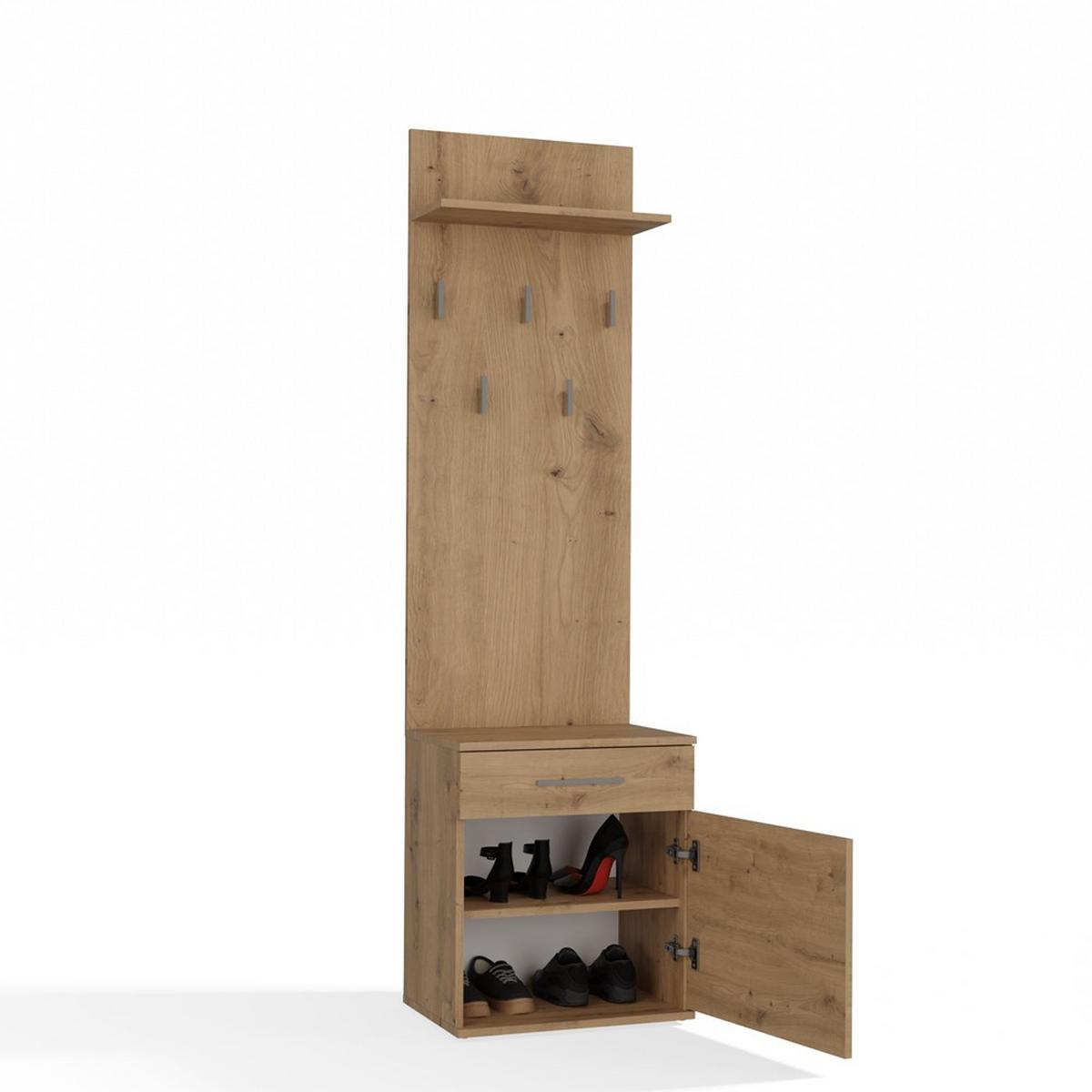 SCHUHSCHRANK Eiche Artisan 50/180/35 - Eiche Artisan, Holzwerkstoff (50/180/35cm) - RAUMHIRSCH FURNITURE