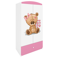 KINDERKLEIDERSCHRANK Teddybär II - Hellrosa, Holzwerkstoff (90/175/52cm) - RAUMHIRSCH FURNITURE