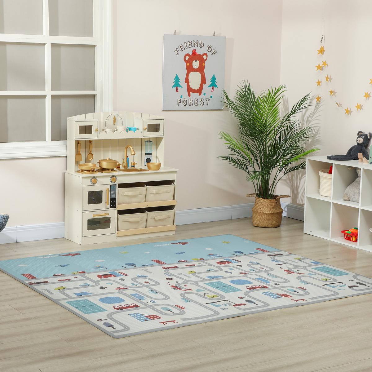 SPIELMATTE aus XPE PE Mehrfarbig - Blau/Multicolor, Kunststoff (150/200cm) - AIYAPLAY