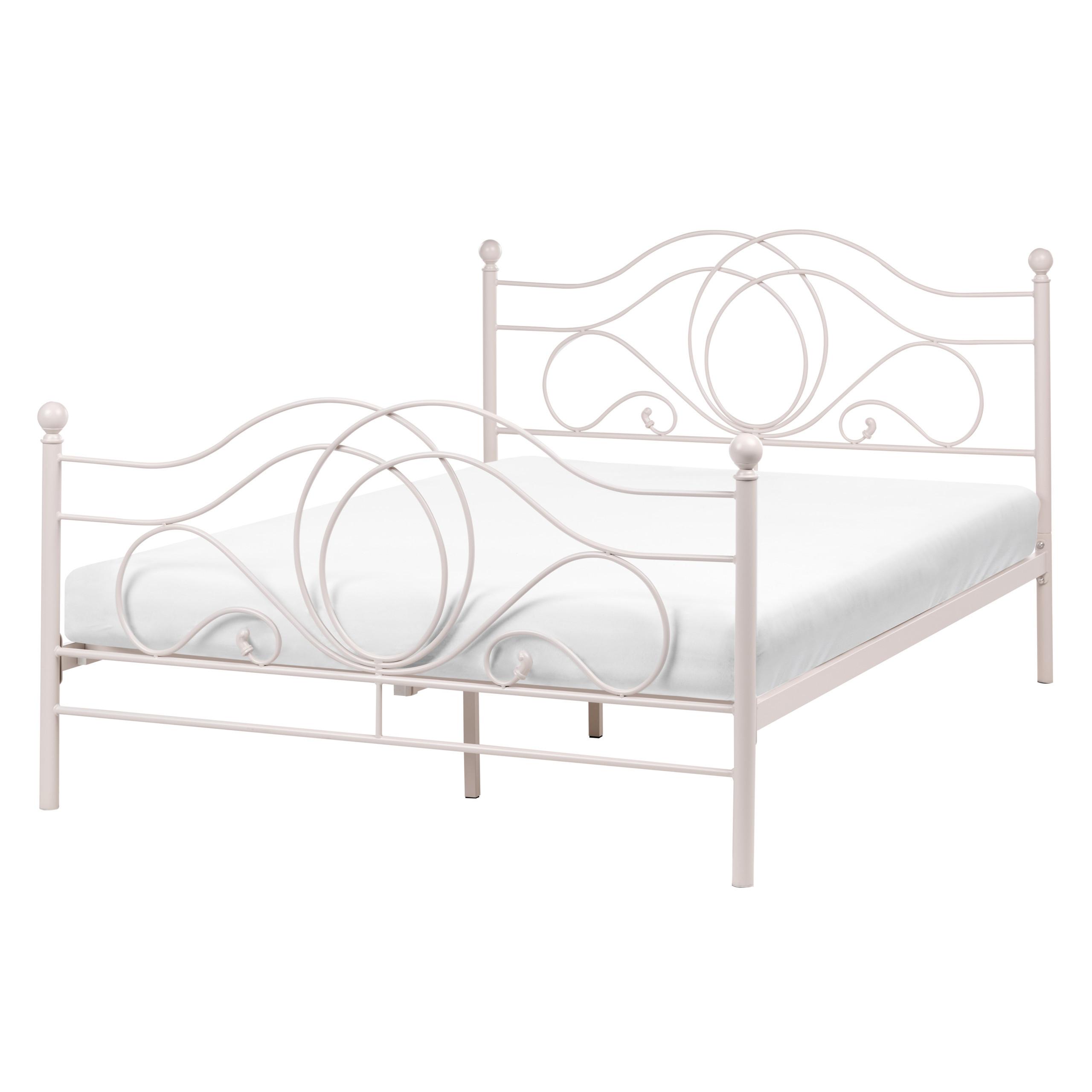BETT mit Lattenrost 140/200 Stahl Hellbeige Lyra - Beige, Metall (140/200cm) - Beliani