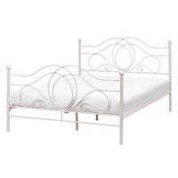 BETT mit Lattenrost 140/200 Stahl Hellbeige Lyra - Beige, Metall (140/200cm) - Beliani