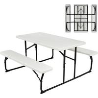 PICKNICKTISCH Klappbarer Weiß - Weiß, Metall - COSTWAY