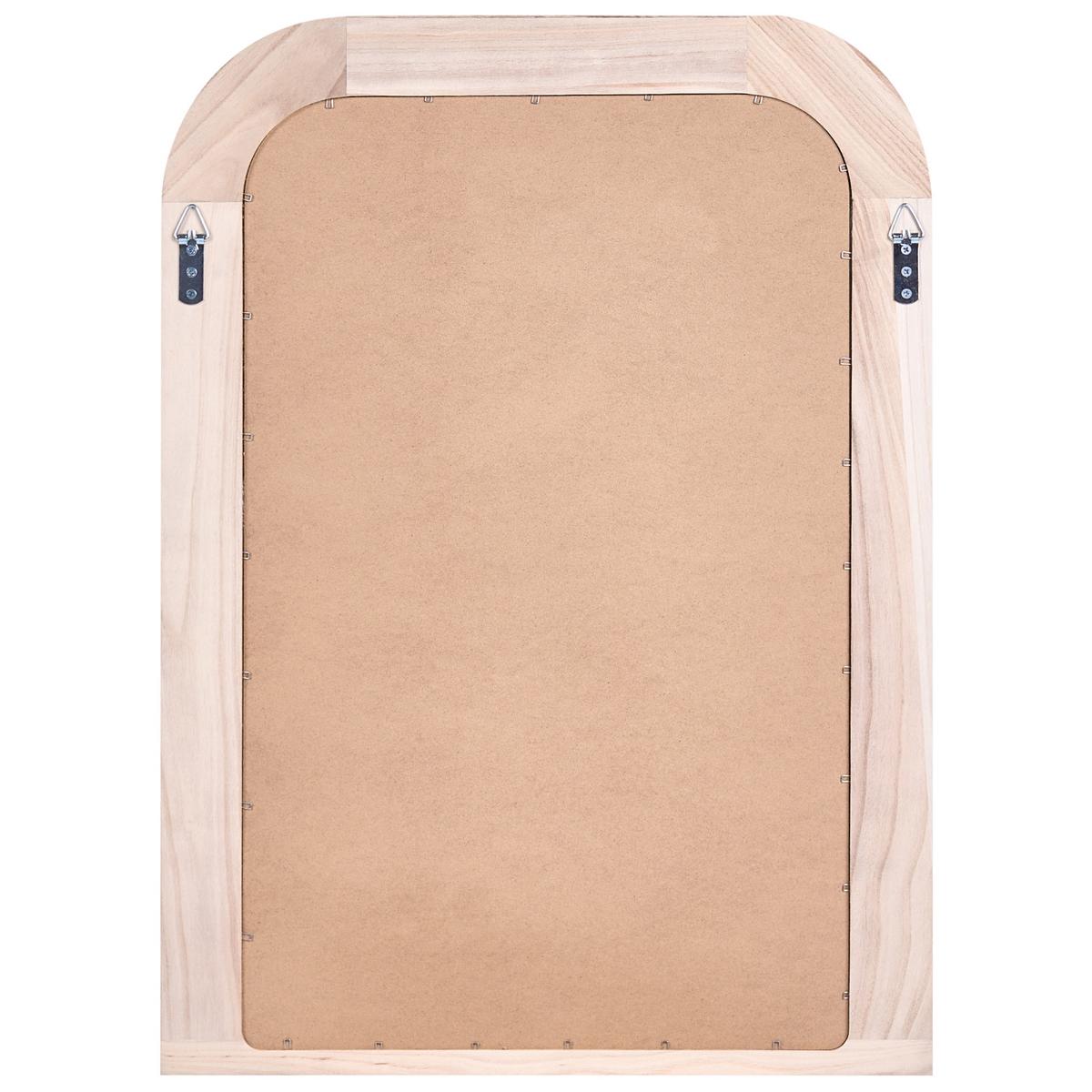 WANDSPIEGEL mit Ablage 62/85 cm Paulownia-Holz Braun Riscle - Braun, Holz (62/85/20cm) - Beliani