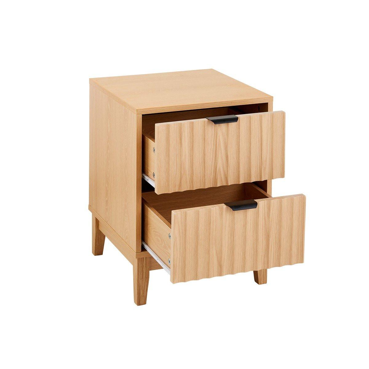 NACHTTISCH mit 2 Schubladen - bologne 40/40/52 cm - Apfelbaumfarben, Holzwerkstoff (40/52/40cm) - Calicosy