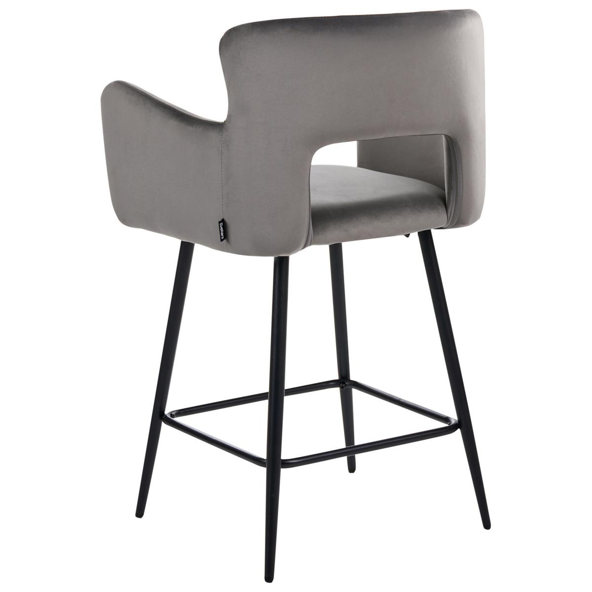 BARSTUHL 2er-Set Samtstoff Hellgrau Sanilac - Hellgrau, Textil (53/94/51cm) - Beliani