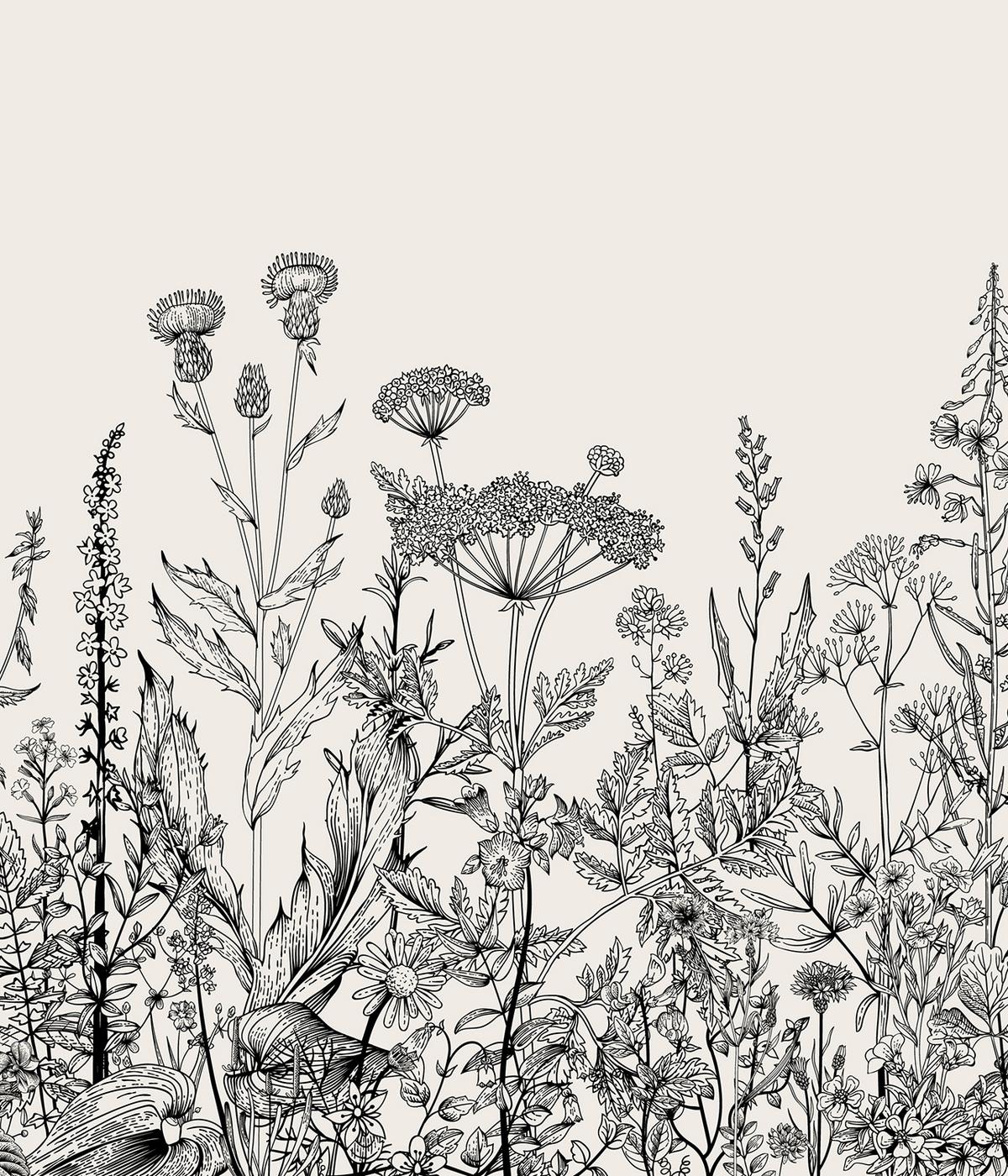 VERDUNKELUNGSROLLO 120x140 cm Graue Blumen - Grau, Textil (120/140cm) - TULUP