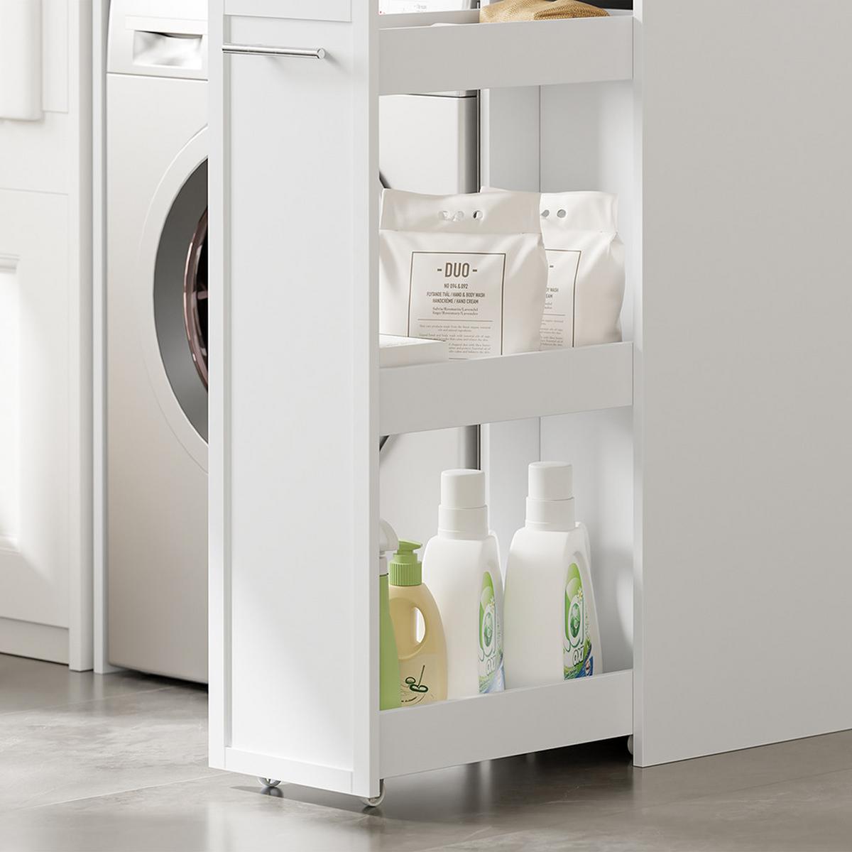 SEITENSCHRANK mit Schubladen für Waschmaschine BZR229-W - Ahornfarben, Fell (90/88/60cm) - SoBuy