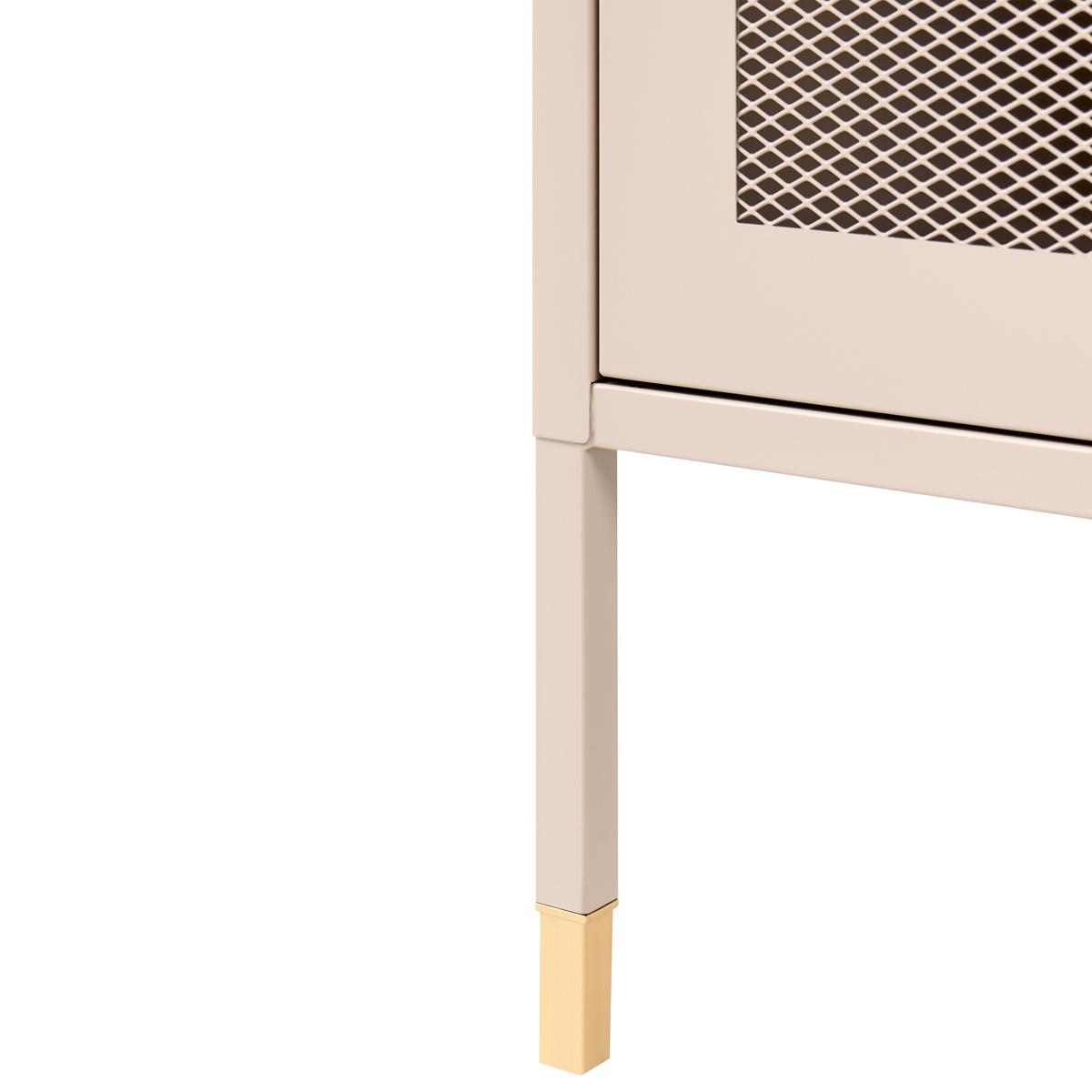 NACHTTISCH Metall Beige Ossett - Beige/Goldfarben, Metall - Beliani