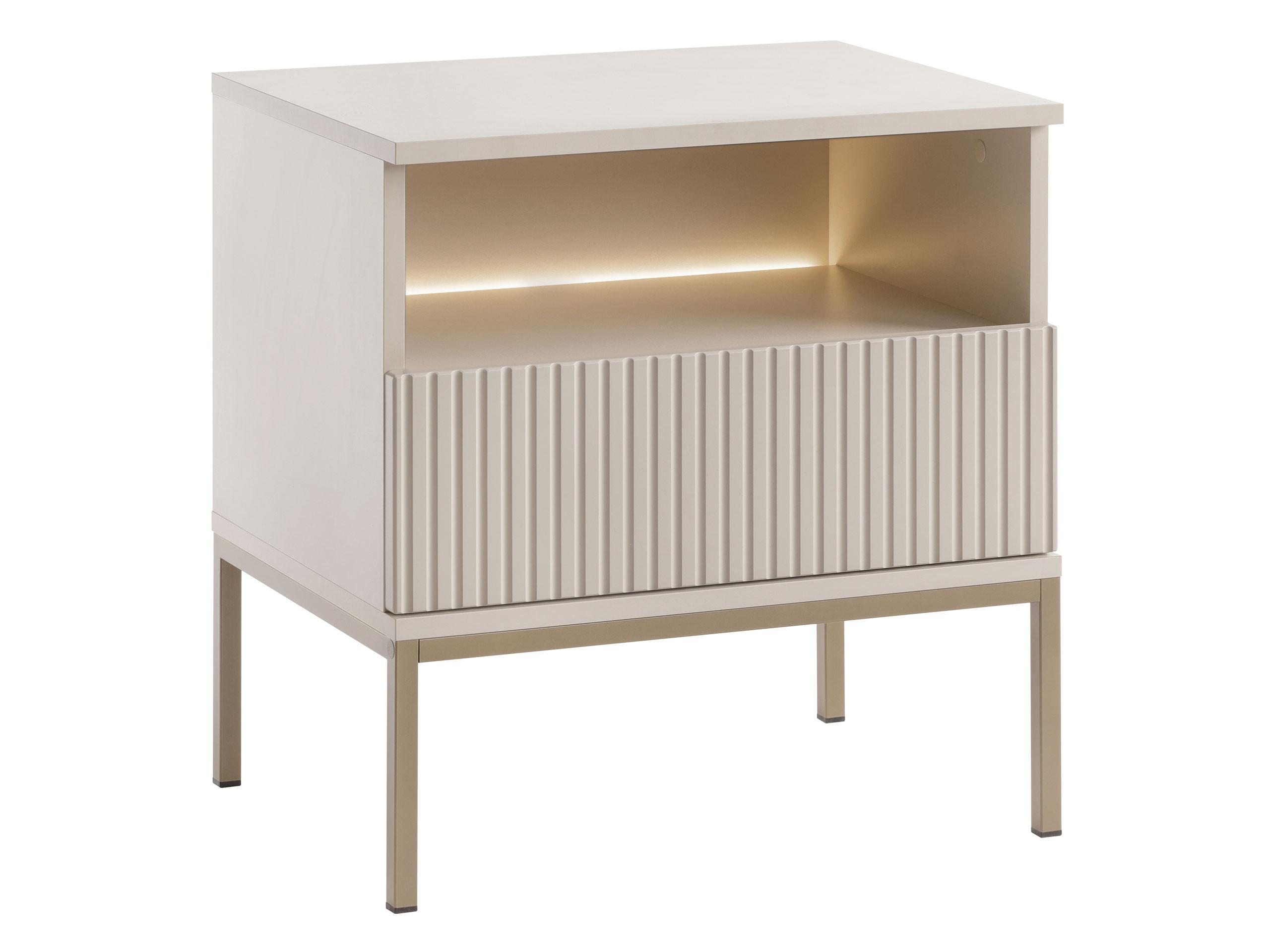 NACHTTISCH Sento S54 - Kaschmir, Holzwerkstoff/Metall (54/56/39cm) - MIRJAN24