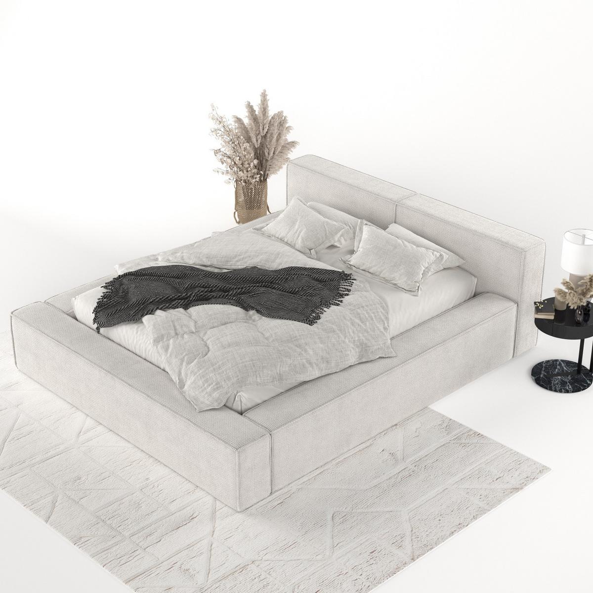 POLSTERBETT Casto mit Stauraum 200/200 cm Creme im Bonita Stoff - Creme/Schwarz, Holz/Holzwerkstoff (200/200cm) - AltaBeds