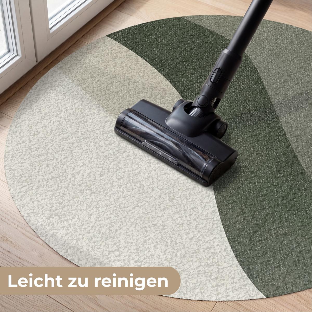 FUSSMATTE Japandi - Grün - Abstrakt - Modern Schmutzfänger 90x90 cm - Olivgrün, Kunststoff (90/0.4cm) - MuchoWow