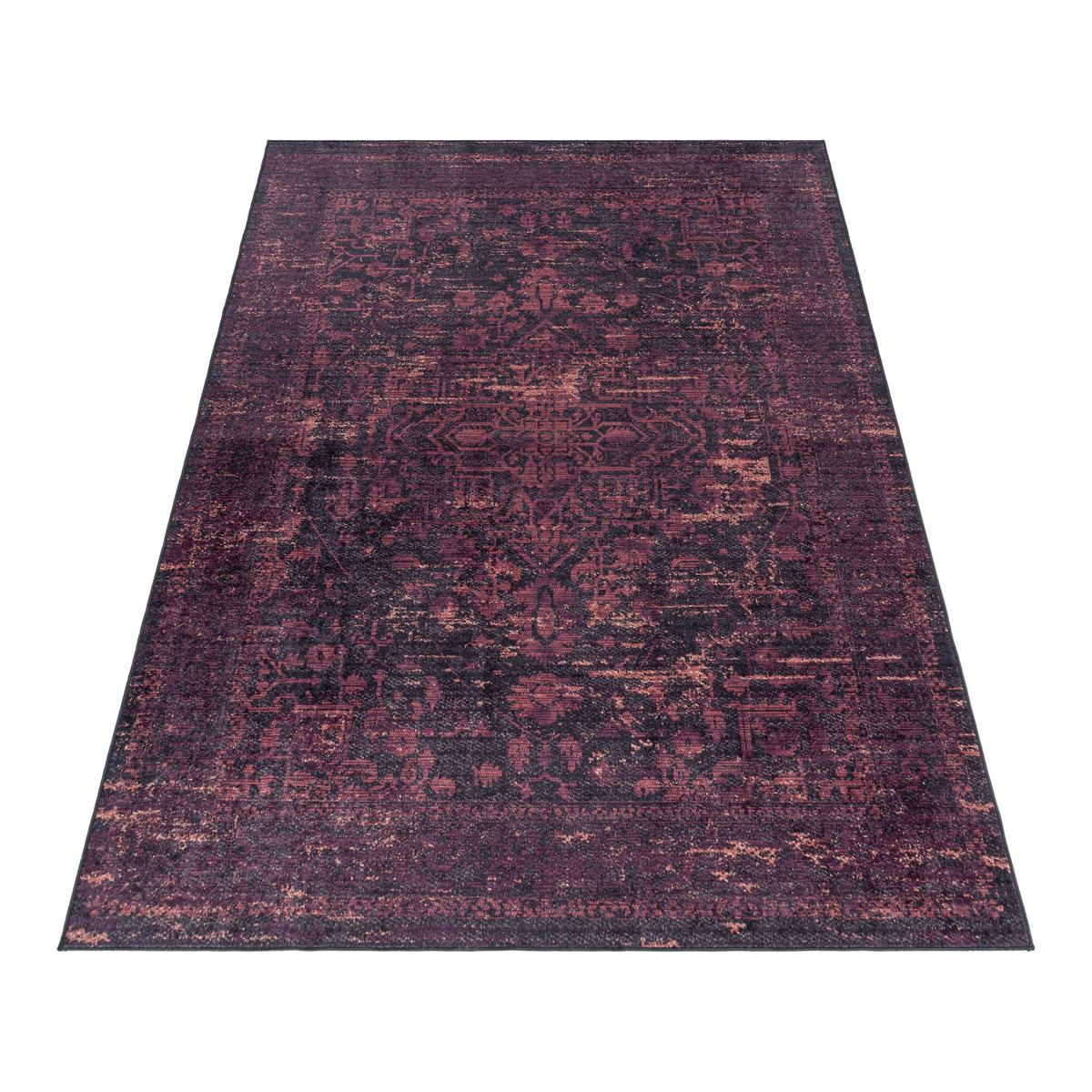 TEPPICH Flachgewebe Waschbar PIZOL in Rot, im Vintage-Stil, 200 x 290 cm - Rot, Textil (290/200cm) - KADIMA DESIGN
