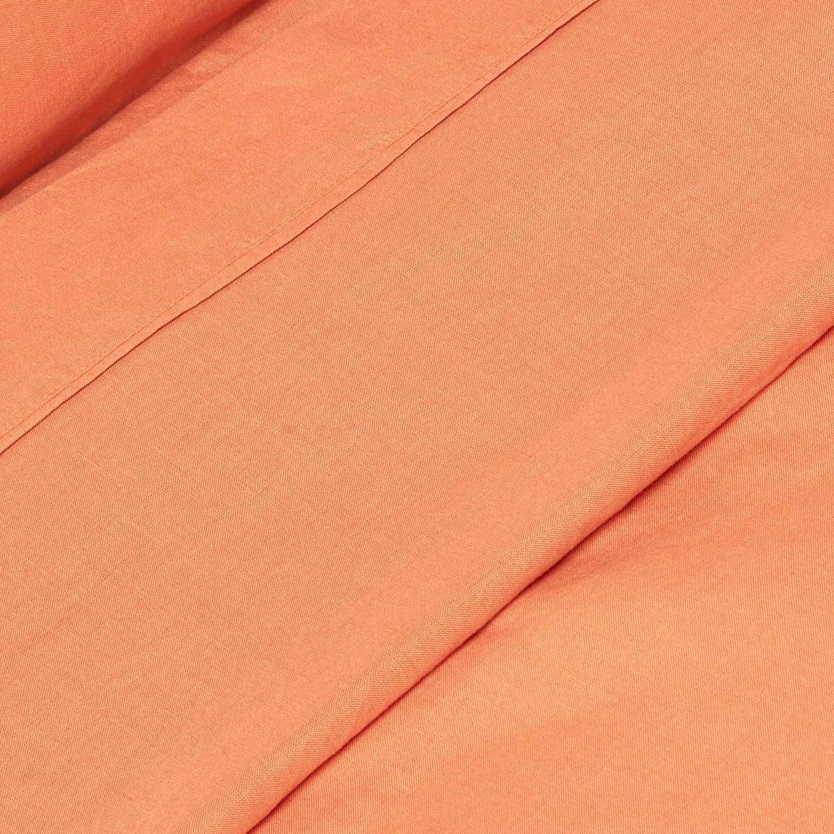 LEINEN-BETTLAKEN ohne Gummizug aus 60% Leinen & 40% Baumwolle - Orange, Textil (240/300cm) - Homescapes
