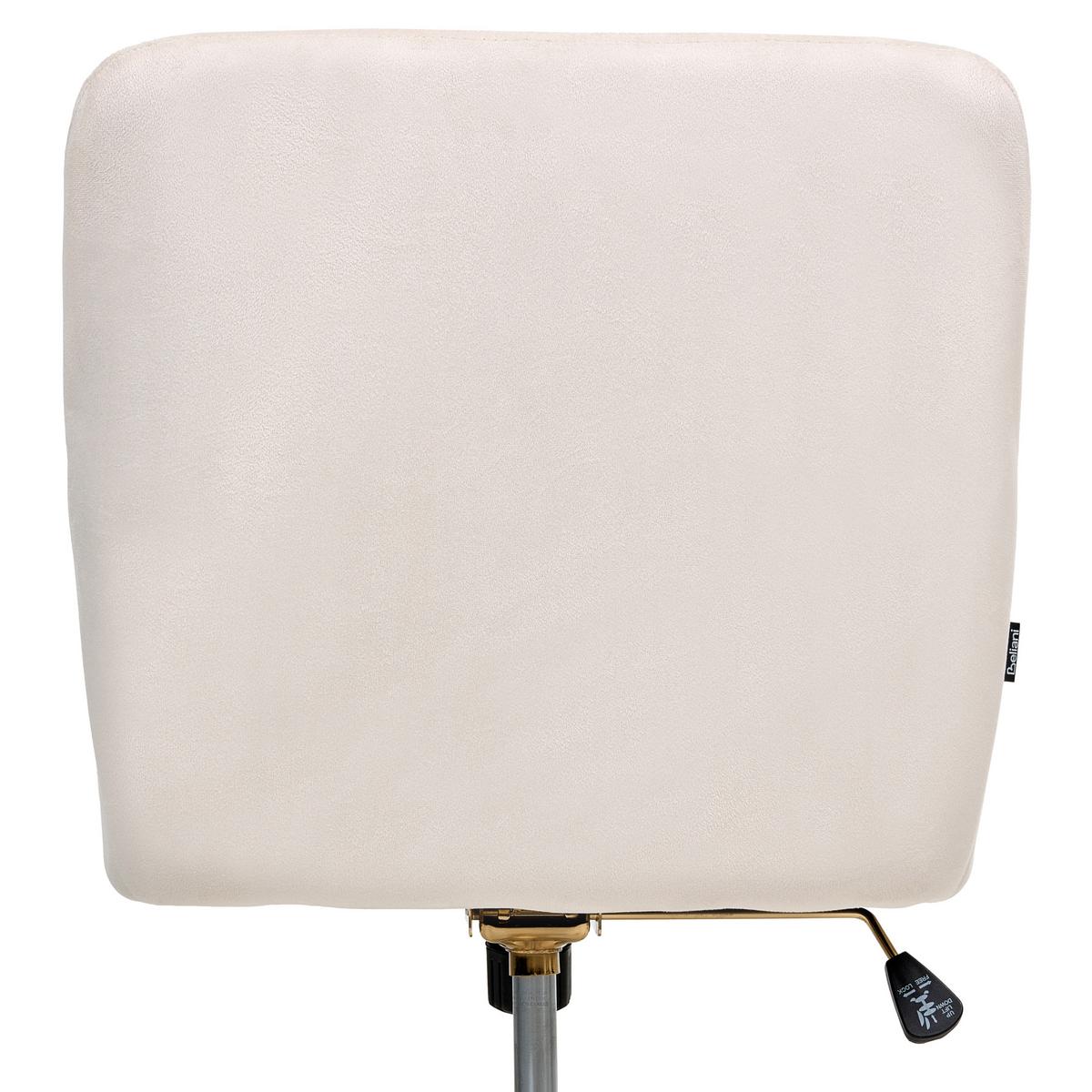 SCHREIBTISCHSTUHL Samtstoff Cremeweiß Altona - Weiß, Textil (59/84/59cm) - Beliani