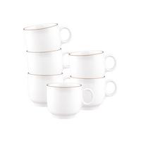 CAPPUCCINOTASSEN Sento Home Pure Lines Cocoa Brown 300 ml 6er Set - Hellbraun, Keramik (0.3L) - Seltmann Weiden