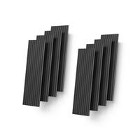 WANDPANEELE Grivola Schwarz 8 Stück - Schwarz, Holzwerkstoff (120/40/1.8cm) - Livinity®