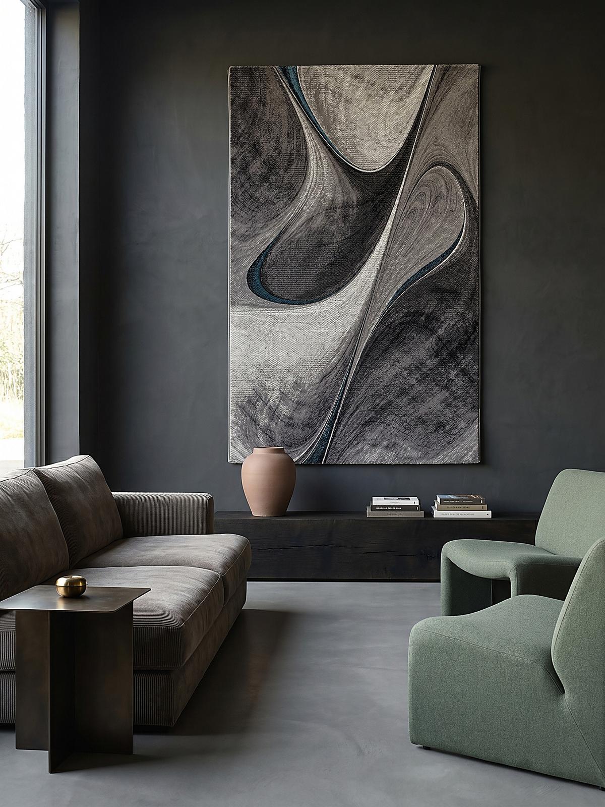 TEPPICHLÄUFER Abstrakt BIENO Polypropylen Grau 80 x 150 cm - Grau, Textil (80/150cm) - KADIMA DESIGN