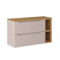 WASCHTISCHUNTERSCHRANK 100.4cm Riva Kaschmir und Holz - Beige, Holzwerkstoff (100.4/59/40cm) - Petits-meubles