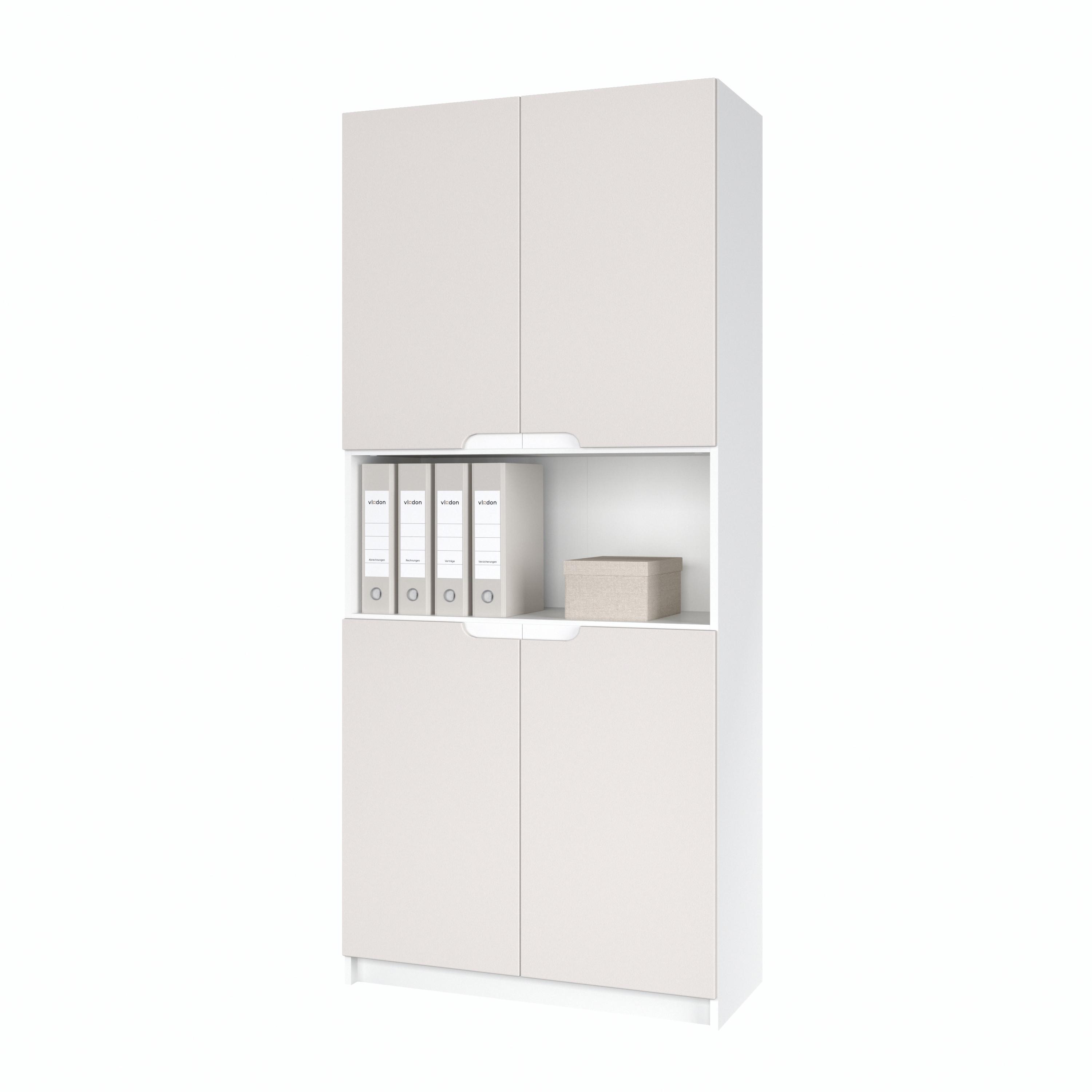 BÜROSCHRANK Logan Fronten in Cashmere - Kaschmir, Holzwerkstoff (82/184/37cm) - Vladon