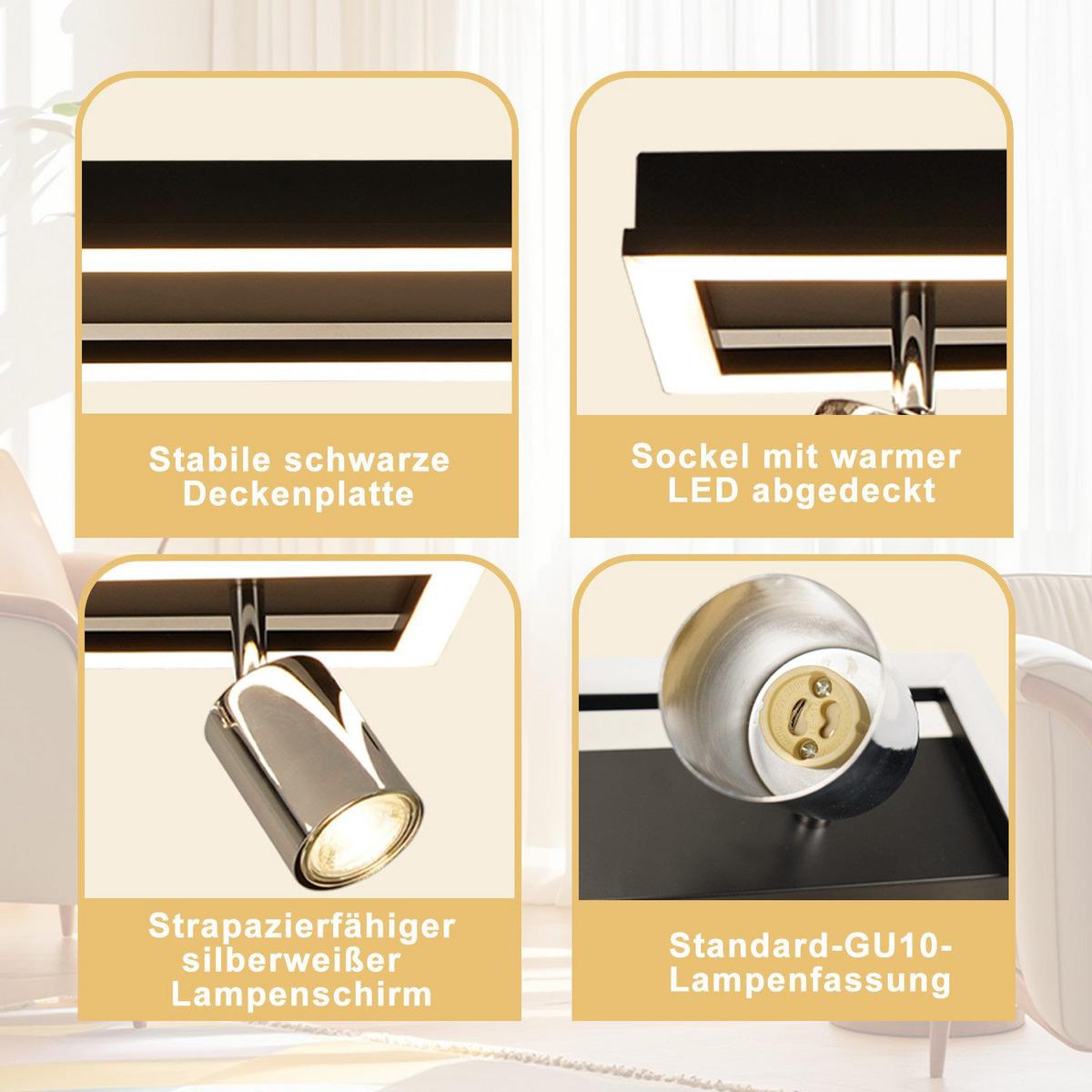 DECKENSTRAHLER Dunn 1-flammig 32/13/15.5cm - Schwarz, Metall (32/13/15.5cm) - Nettlife