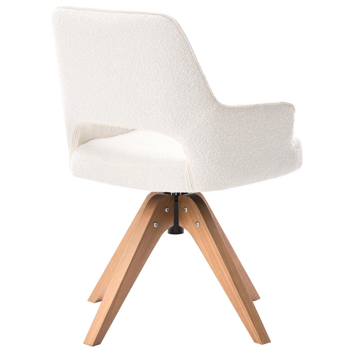 ESSZIMMERSTUHL drehbar Bouclé Hellbeige Moravia - Beige, Textil (56/83/66cm) - Beliani