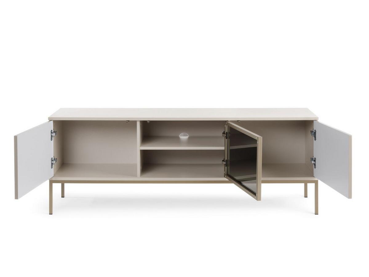 TV-SCHRANK Kaschmir 154 cm Deo - Kaschmir/Champagner, Glas/Naturmaterialien (154/56/39cm) - Graingold