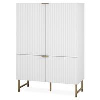 HIGHBOARD weiß, Gold 100 cm, Anrichte mit Soft-Close und 3D-Struktur - Goldfarben/Weiß, Holzwerkstoff/Metall (100/142/41cm) - Furn.Design