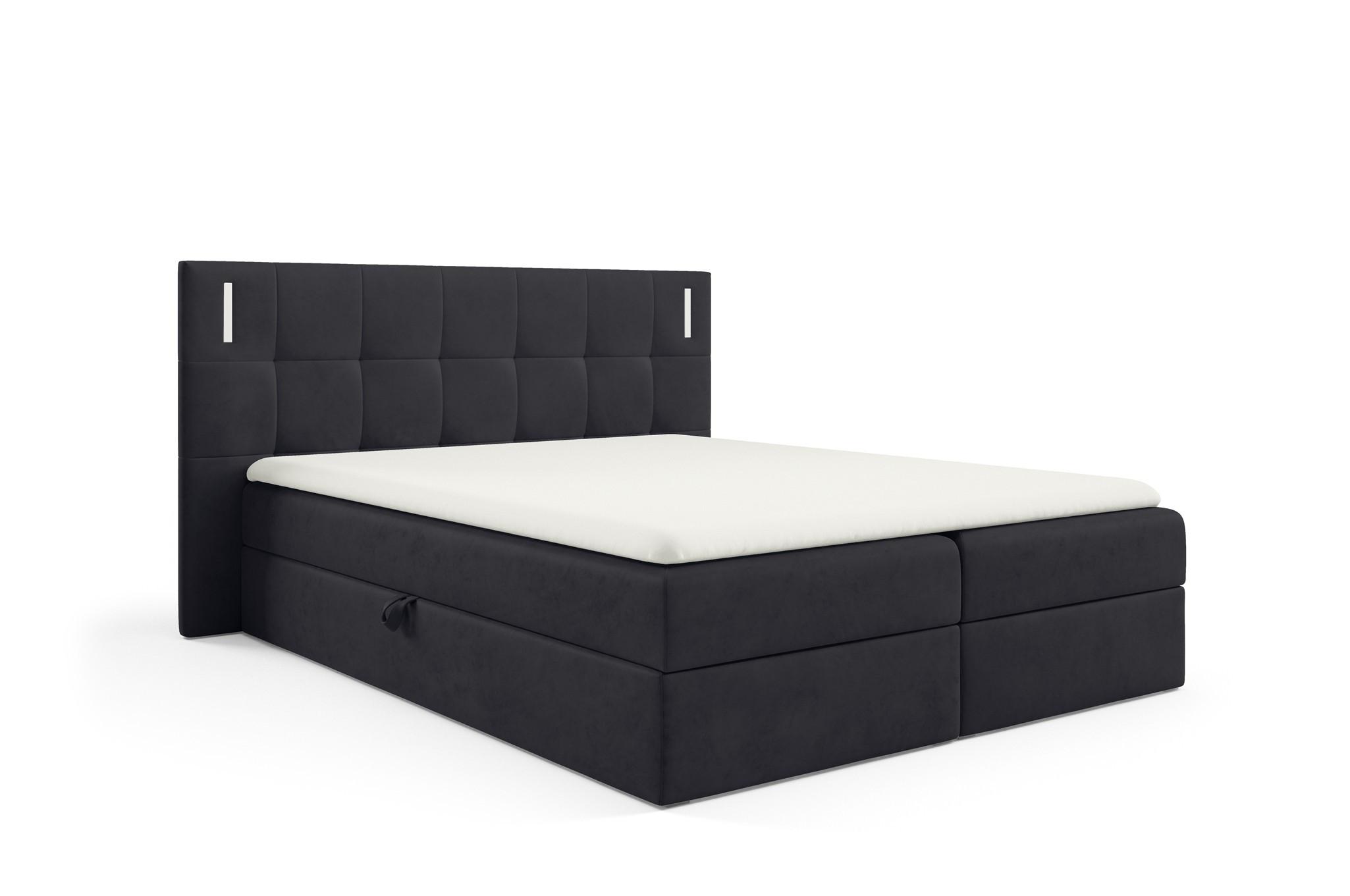 BOXBETT Martim - Schwarz, Holzwerkstoff/Textil (160/200cm) - Fun Möbel
