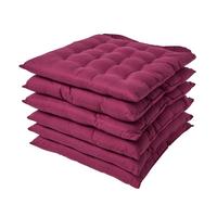 STUHLKISSEN 6er-Set weinrot 40/40/6,5 cm - Weinrot, Textil (40/40/6.5cm) - Homescapes