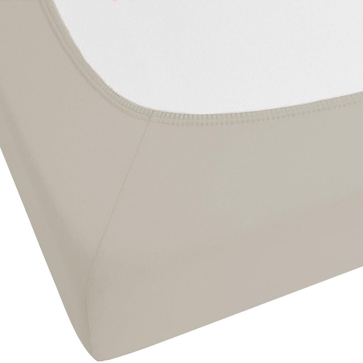 SPANNBETTLAKEN 140/200 cm Baumwolle Taupe Janbu - Taupe, Textil (140/200cm) - Beliani
