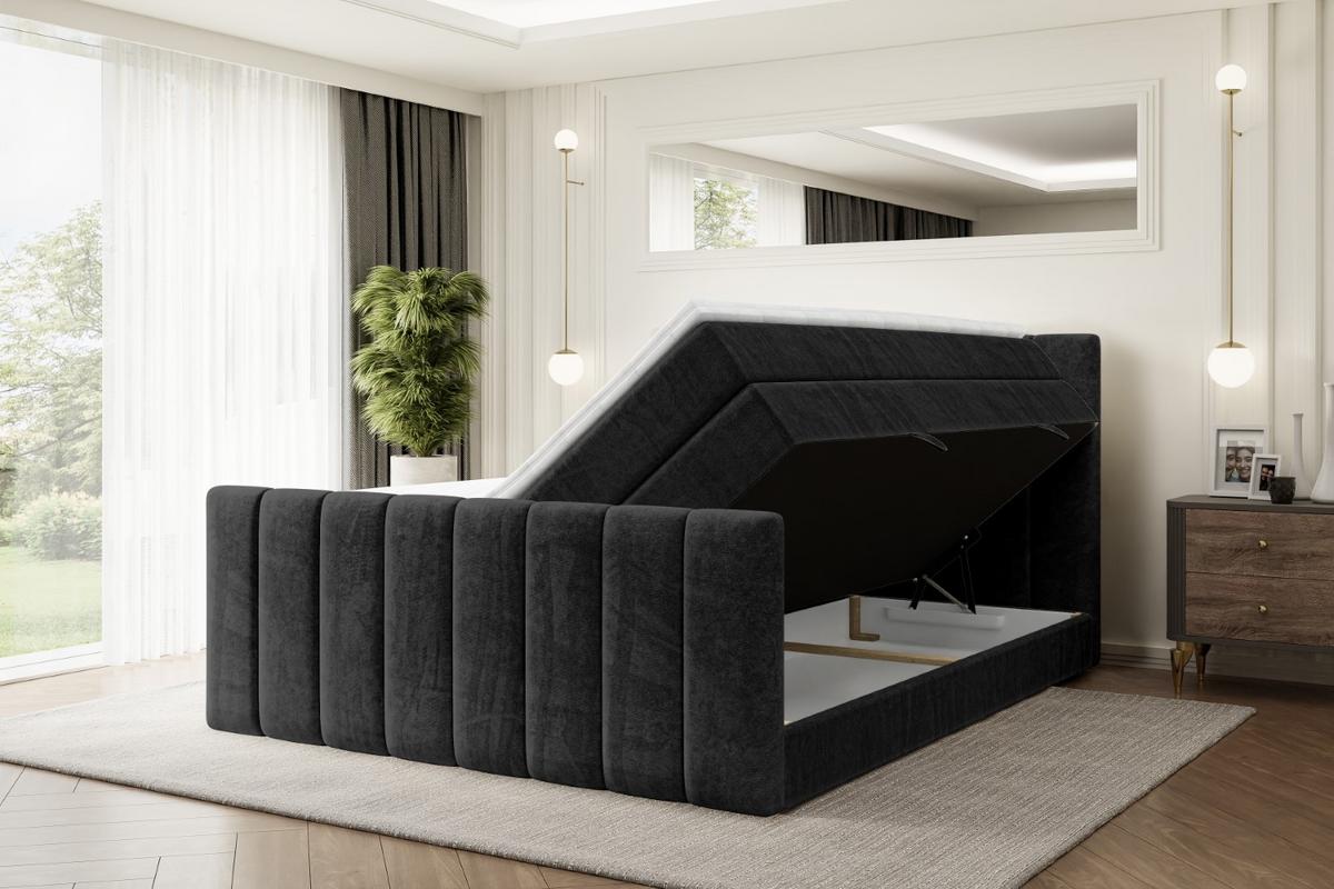 BOXSPRINGBETT OTTA-Z KING - 140x200 - H3/H4 - Schwarz - Schwarz, Holzwerkstoff (140/200cm) - ALTDECOR
