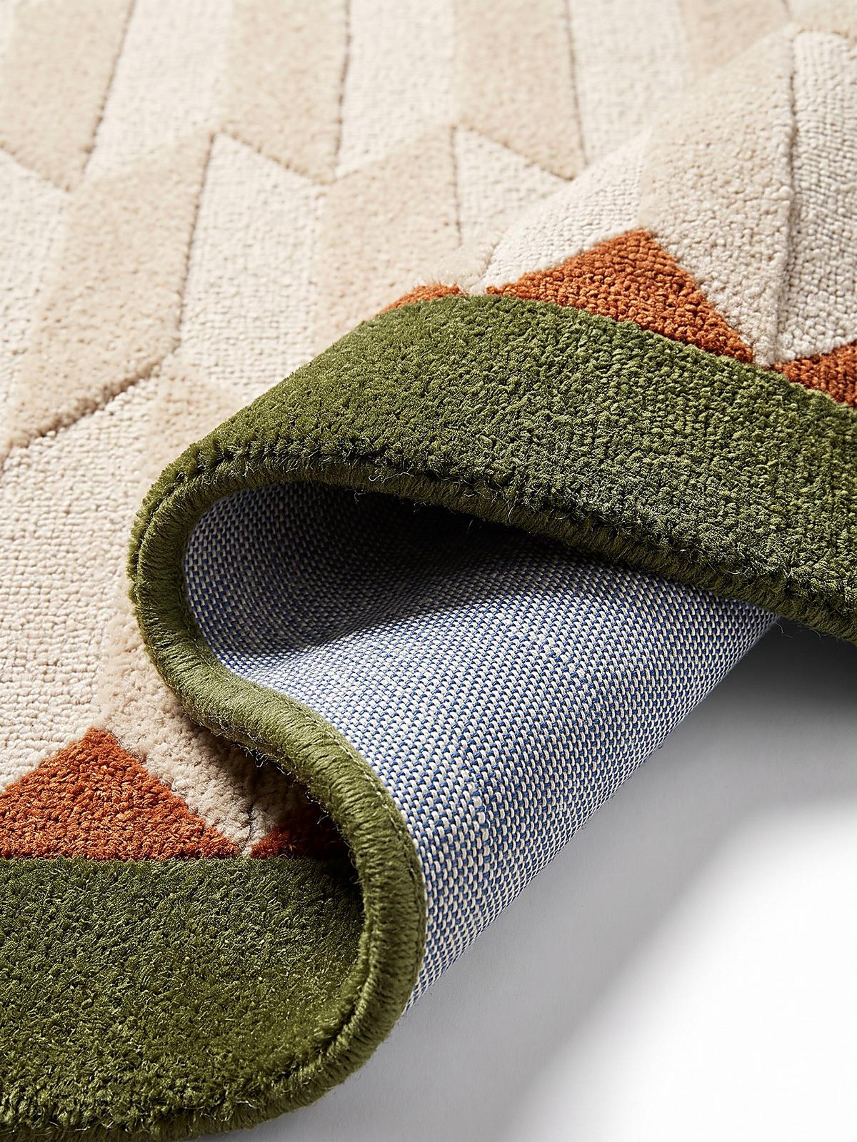 WOLLTEPPICH handgetuftet DARENT, Wabenmuster, Erdtöne-Grün, 160 x 230 cm - Grün, Textil (160/230cm) - KADIMA DESIGN