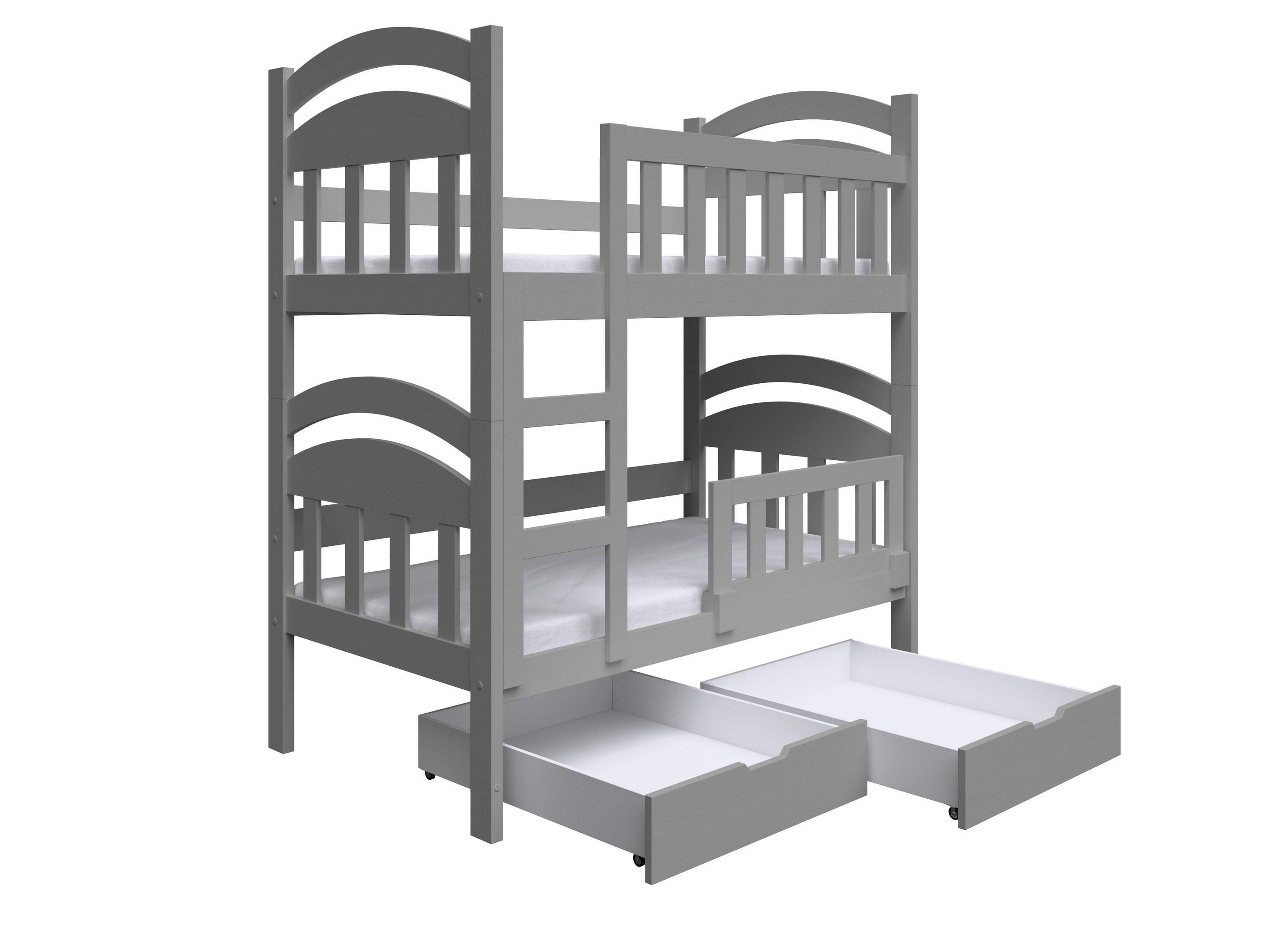 ETAGENBETT DUMBO mit Bettkasten 75x160 cm Grau - Grau, Holz (75/160cm) - MASSENO
