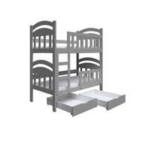 ETAGENBETT DUMBO mit Bettkasten 75x160 cm Grau - Grau, Holz (75/160cm) - MASSENO