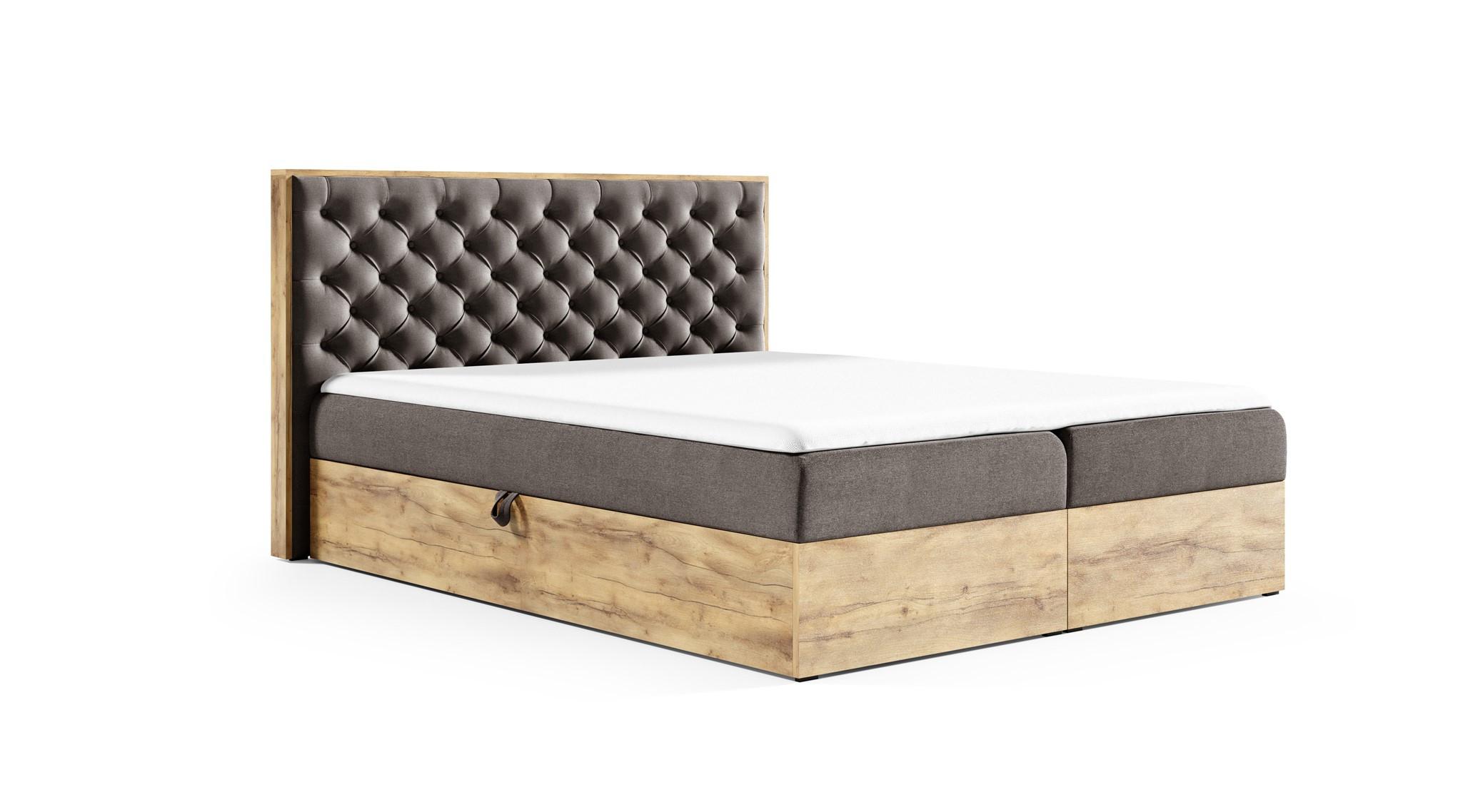 BOXBETT Diona Faro - Braun, Holzwerkstoff/Textil (200/200cm) - Fun Möbel