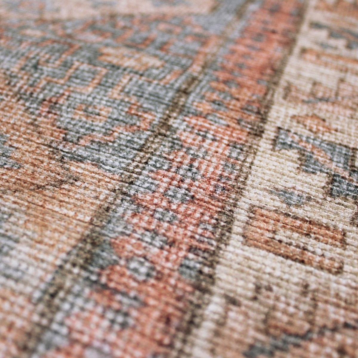 TEPPICH Waschbar HURST, mit Rautenmuster, Rot-Natur, 190 x 290 cm - Rot, Textil (290/190cm) - KADIMA DESIGN