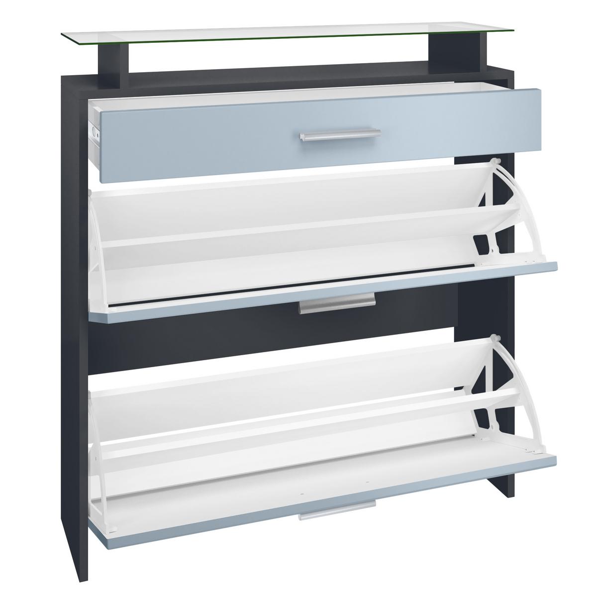 SCHUHSCHRANK Malea Fronten in Weiß matt - Weiß, Holzwerkstoff (89/96/23cm) - Vladon