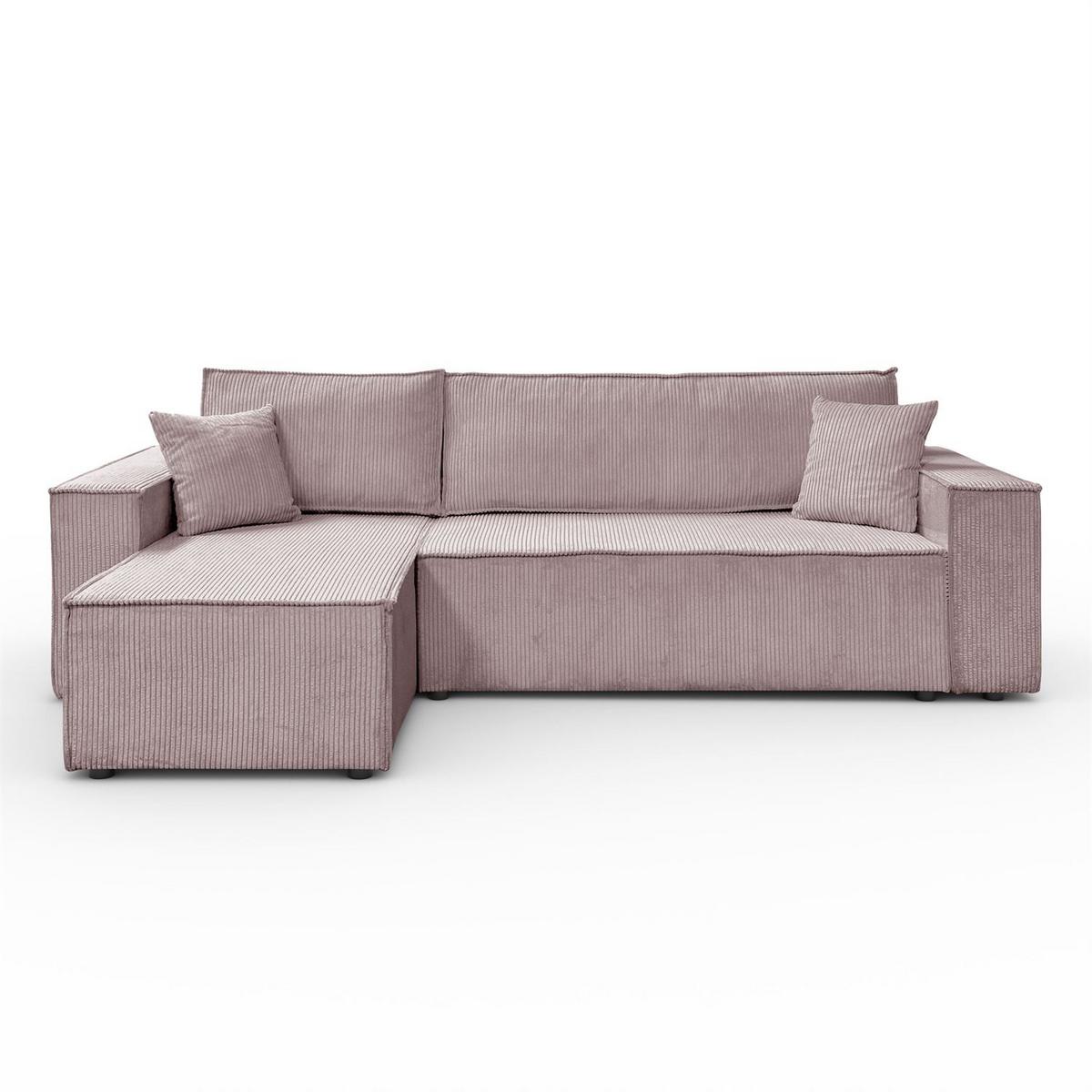 GEPOLSTERTES Ecksofa CARLOS L, Poso 27 - Rosa, Textil (247/143cm) - Lookway
