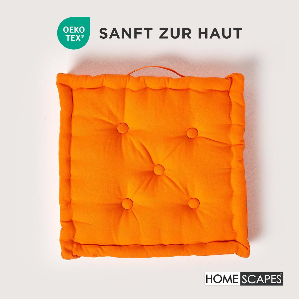 SITZKISSEN orange 50/50/10 cm – Bodenkissen unifarben - Orange, Textil (50/50/10cm) - Homescapes