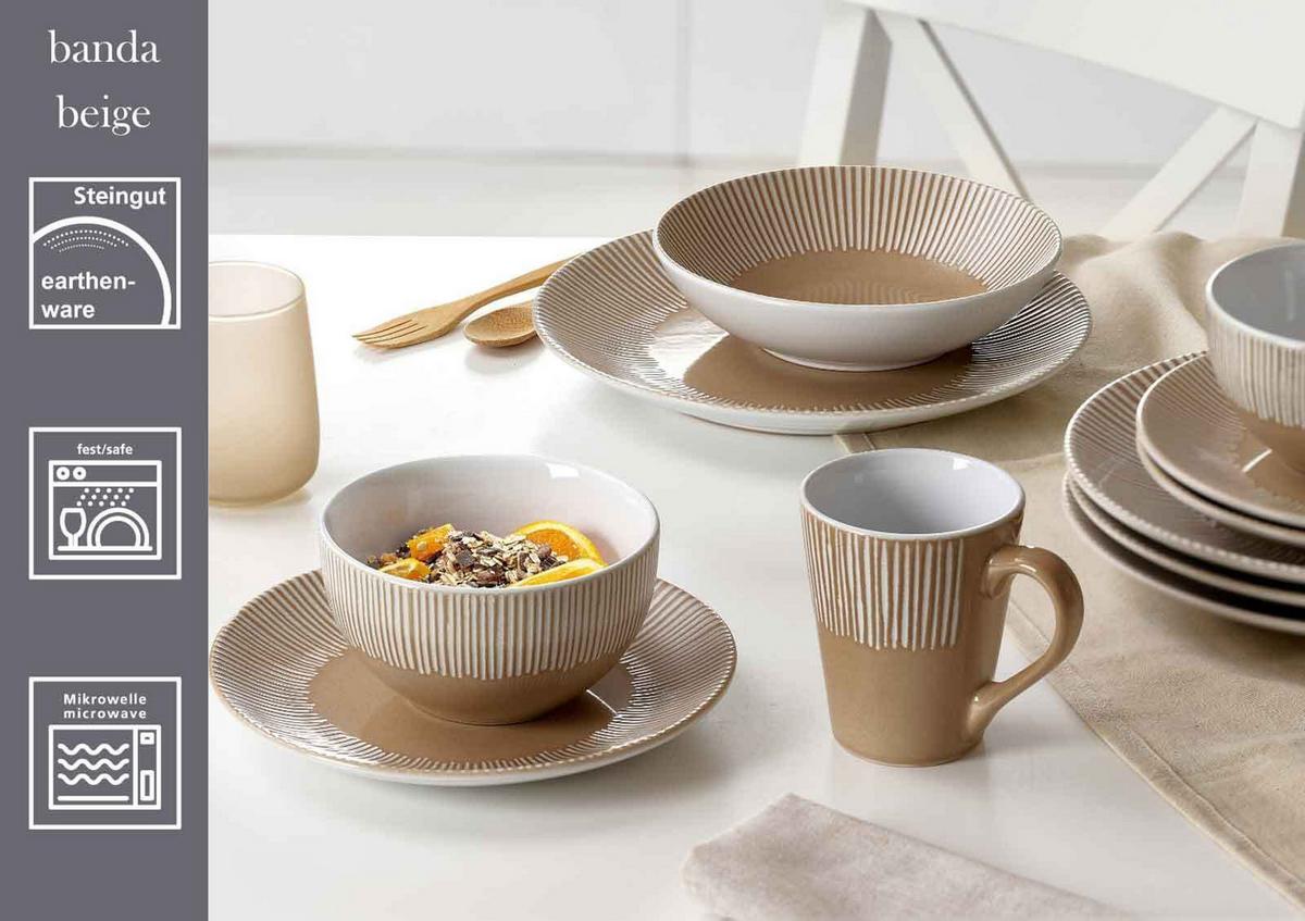 FRÜHSTÜCKS-SET Banda Beige 18-tlg. - Beige, Keramik (2/2/2cm) - Ritzenhoff Breker