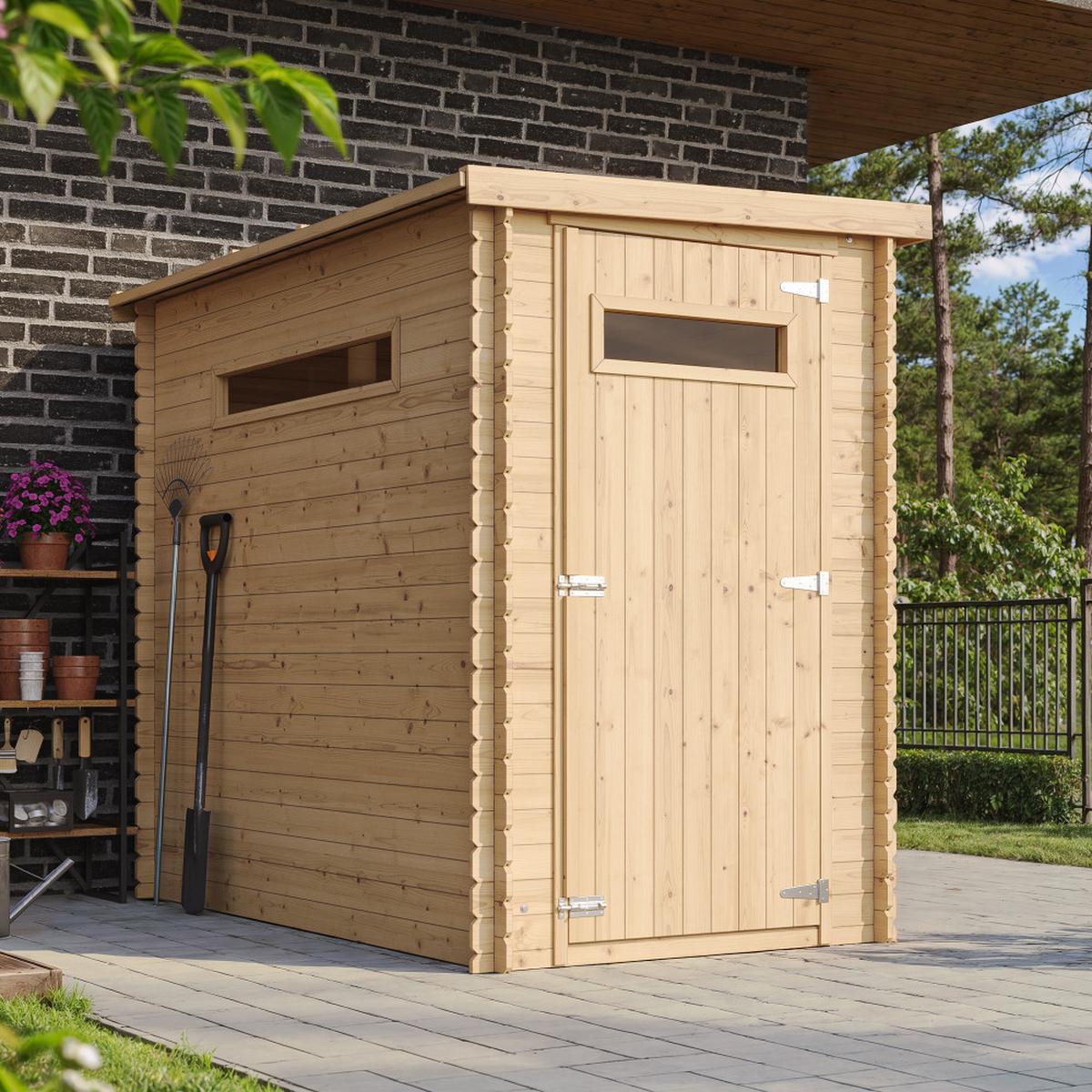 HOLZ-GARTENHAUS - B144xL239xH198 cm/ 2.63 m2 M306A - Beige, Holz (144/198/239cm) - Timbela