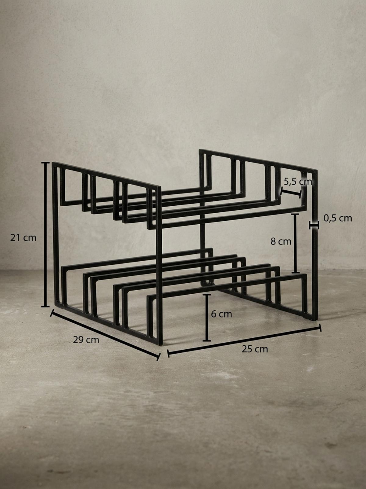 WEINREGAL Eisen Modern Stil für 6 Flaschen stehend - Schwarz, Metall (29/21/25cm) - KADIMA DESIGN