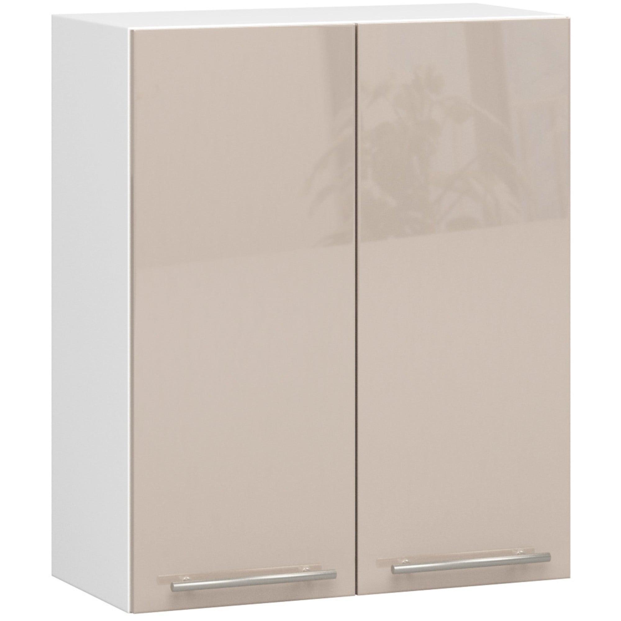 HÄNGESCHRANK Weiß, Cappuccino Glanz 72/60/30 - Weiß/Cappuccino, Holzwerkstoff (60/72/30cm) - RAUMHIRSCH FURNITURE