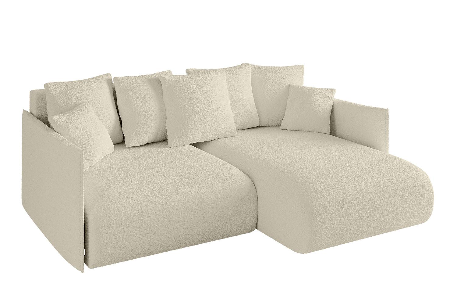 ECKSOFA Ottomane rechts ONESK-L 216x177x72 Beige Bouclé - Hellbraun/Beige, Holzwerkstoff/Kunststoff (177/216cm) - ALTDECOR