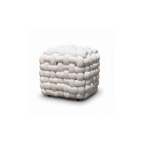 HOCKER ELIO 40/40/40 cm Weiß - Weiß, Textil (40/40/40cm) - Lookway